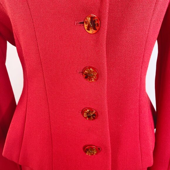 Vintage Archival Chloe - Red 2-Piece Skirt Designer Suit - Picture 10 of 12